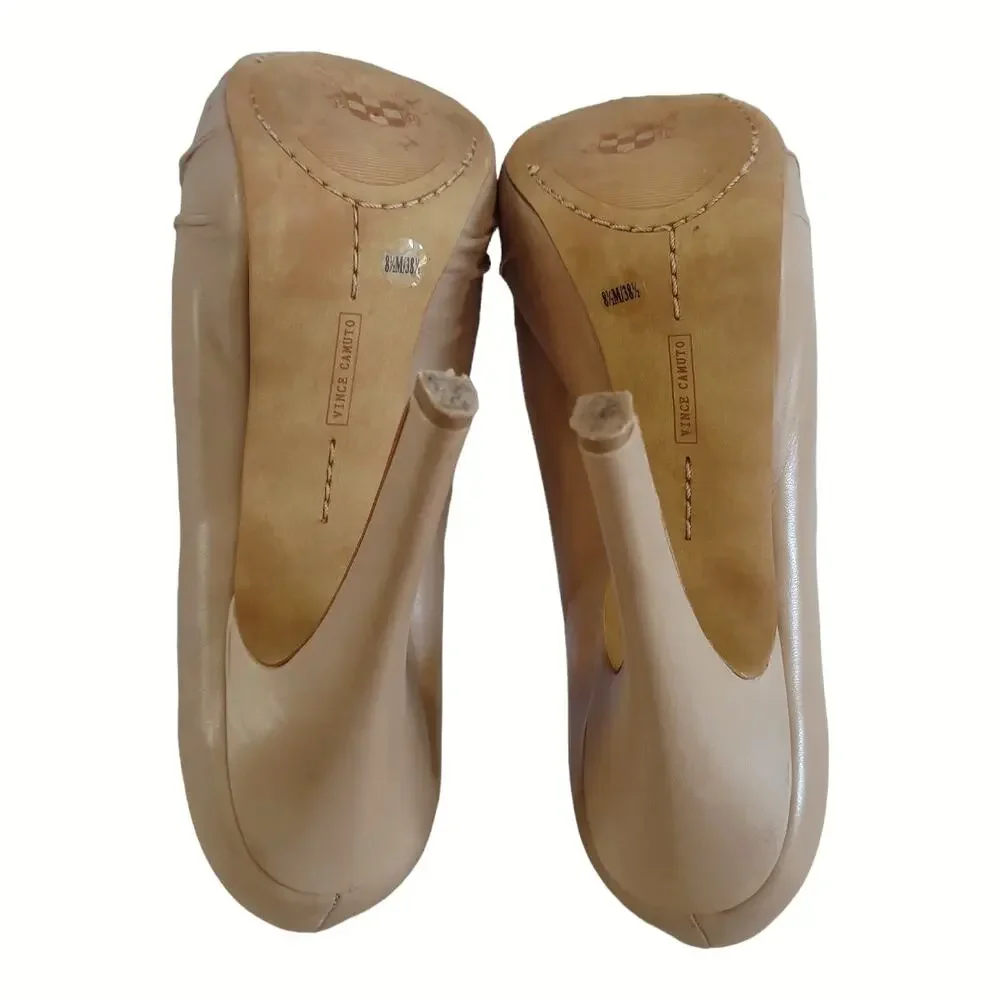 VINCE CAMUTO Camel Platform Stiletto Heels Size 8.5M Date Night Career Dressy